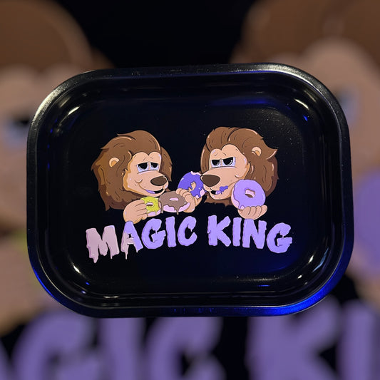 Rolling Tray Metal Magic King (Small) - Plateau Magic King "Lions Donuts" NOIR