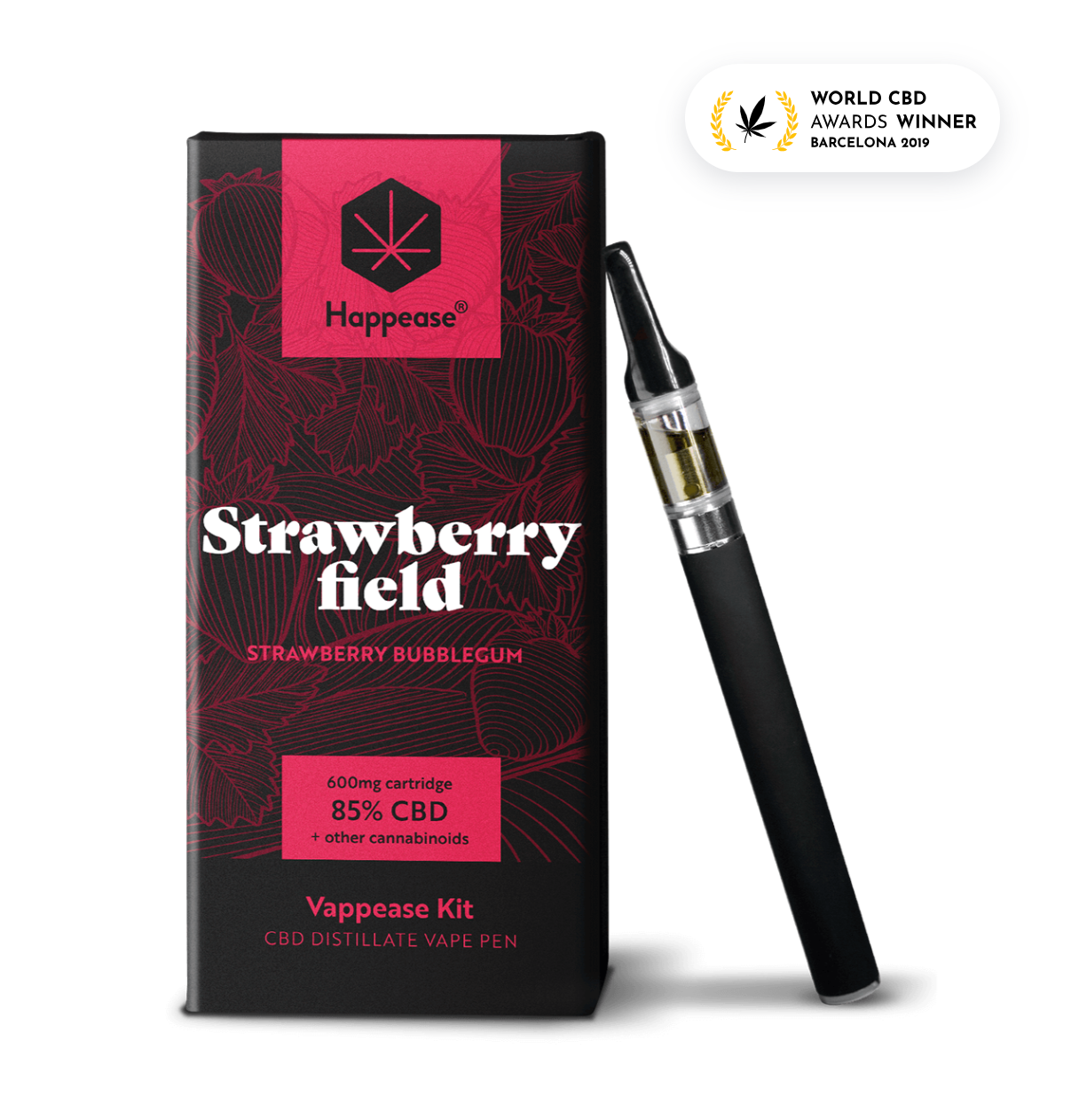 Happease Vape Pen  - Strawberry Field "Strawberry Bubblegum" (85% CBD)