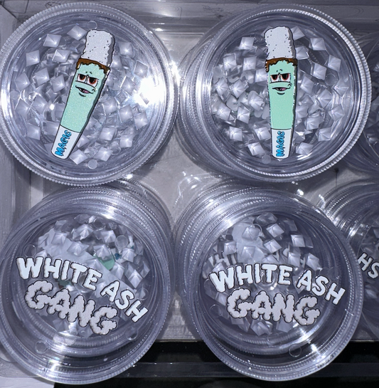 Magic King Grinder Plastique - White Ash Gang "Transparent"