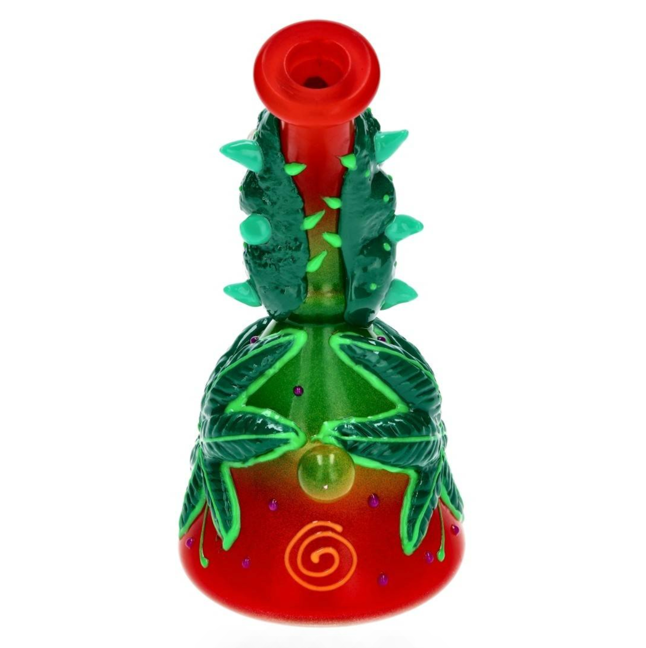 Mini Glass Bong - Crazy Leaf (17cm)