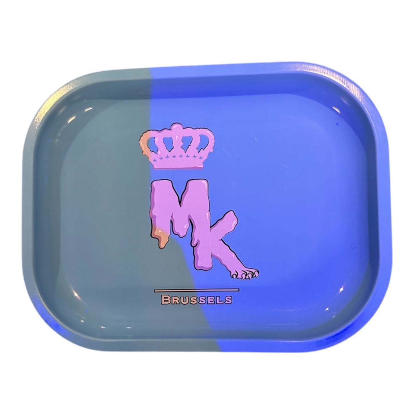 Rolling Tray Metal Magic King (Small) - Plateau Magic King "MK" BLEU