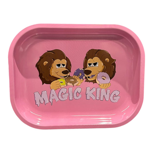 Rolling Tray Metal Magic King (Small) - Plateau Magic King "Lions Donuts" ROSE