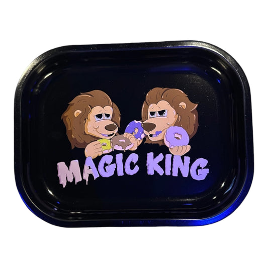 Rolling Tray Metal Magic King (Small) - Plateau Magic King "Lions Donuts" NOIR