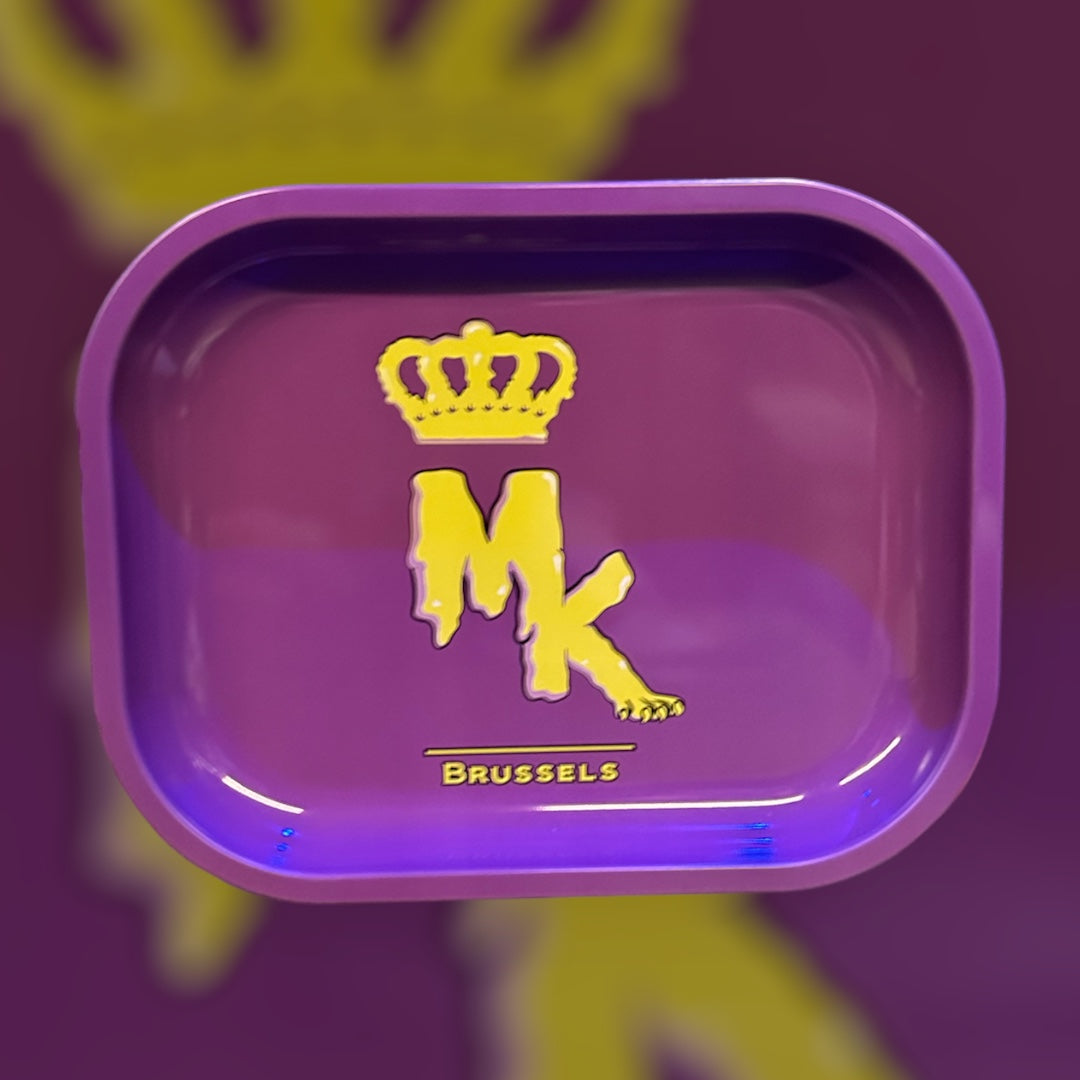 Rolling Tray Metal Magic King (Small) - Plateau Magic King "MK" MAUVE