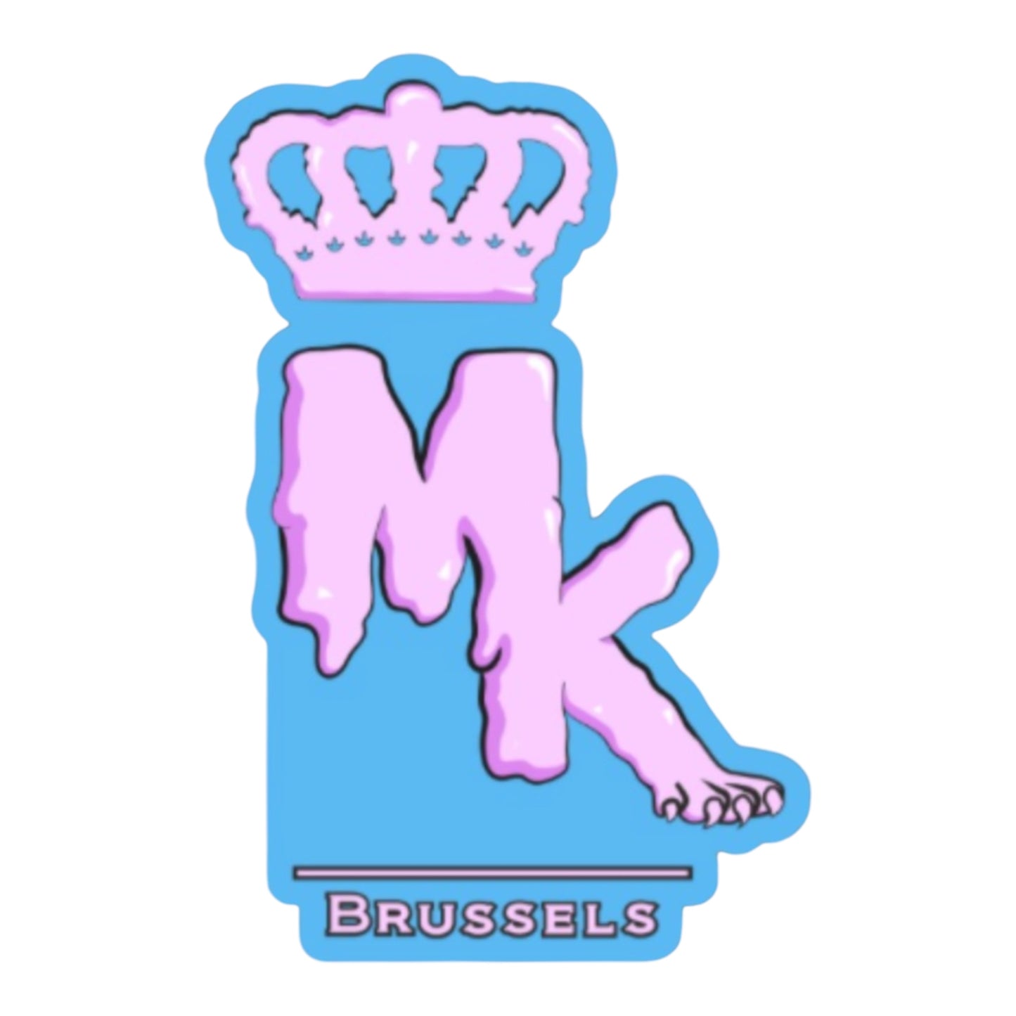 Stickers Logo - MK Bleu/Rose