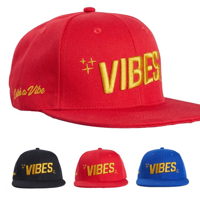 VIBES Casquette - Snapback (Noir/Rouge/Bleu)