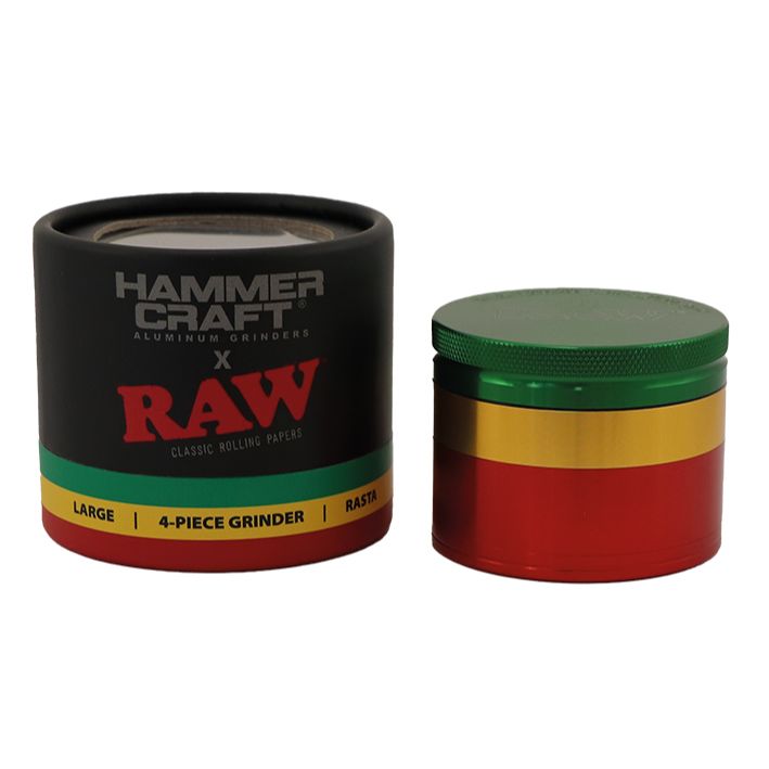 RAW Hammer Craft "60mm" - Grinder RASTA (4 Pièces)