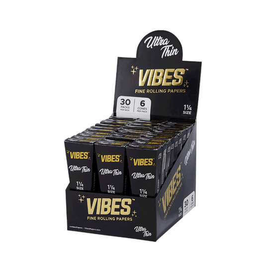 VIBES Cones (x6) - Black 1/4 (Ulltra Fins)