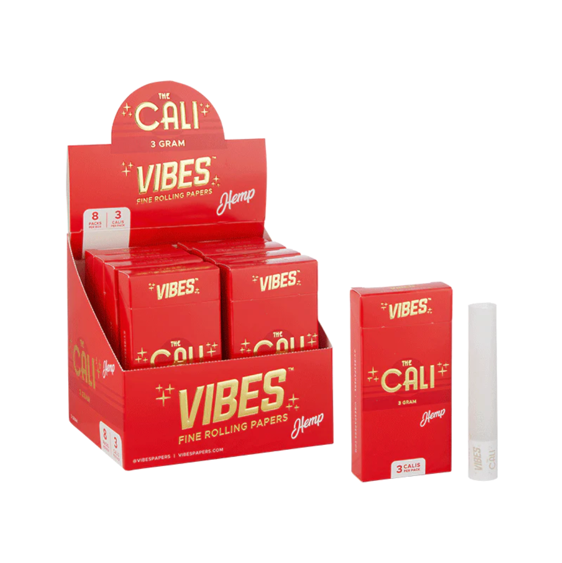 VIBES Cones "Cali 3g" - Red (Hemp)