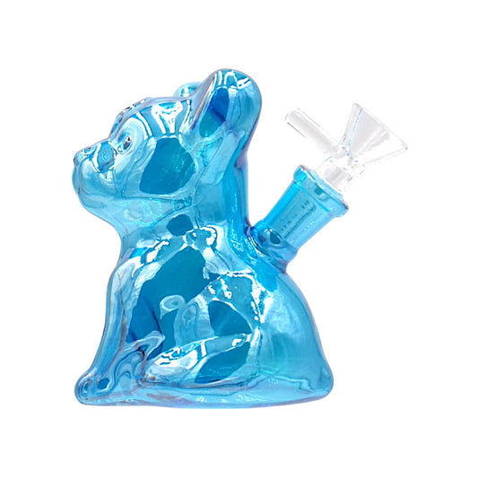 Bong "Glass" DOG Frenchie - Blue Aqua (11cm)