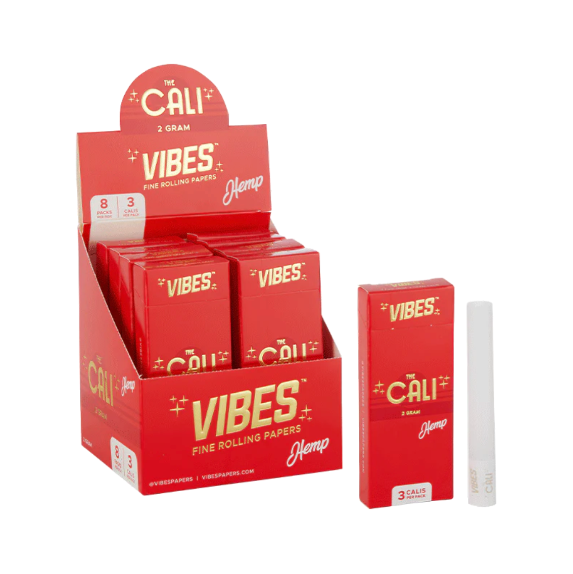 VIBES Cones "Cali 2g" - Red (Hemp)