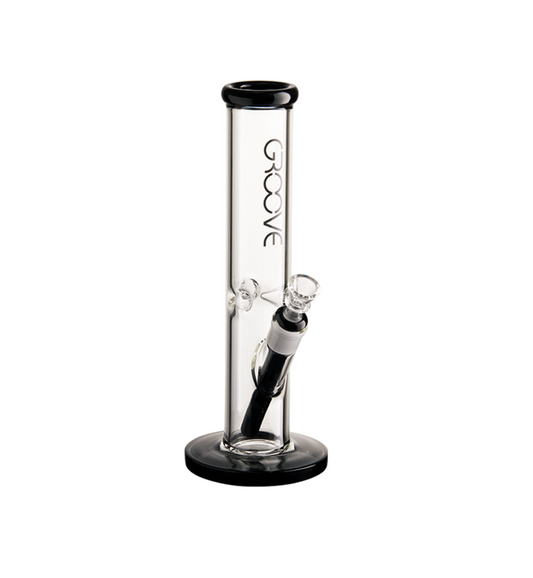 Bong Verre Groove - Straight Tube 12" Noir