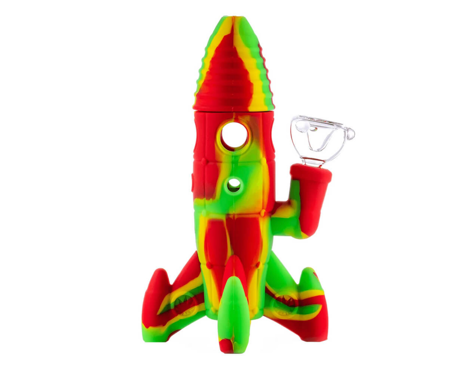 Bong Silicone - Rocket Camo Vert/Rouge Glow (25cm)