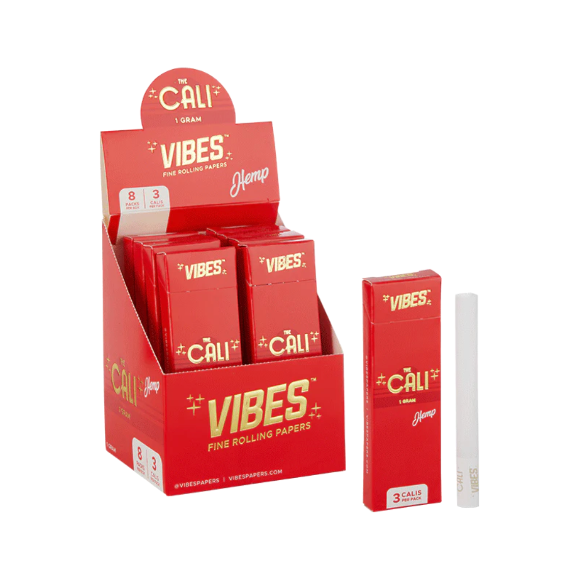 VIBES Cones "Cali 1g" - Red (Hemp)