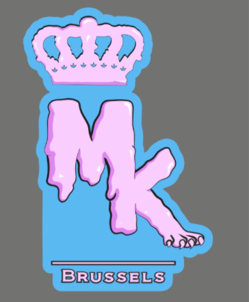 Stickers Logo - MK Bleu/Rose